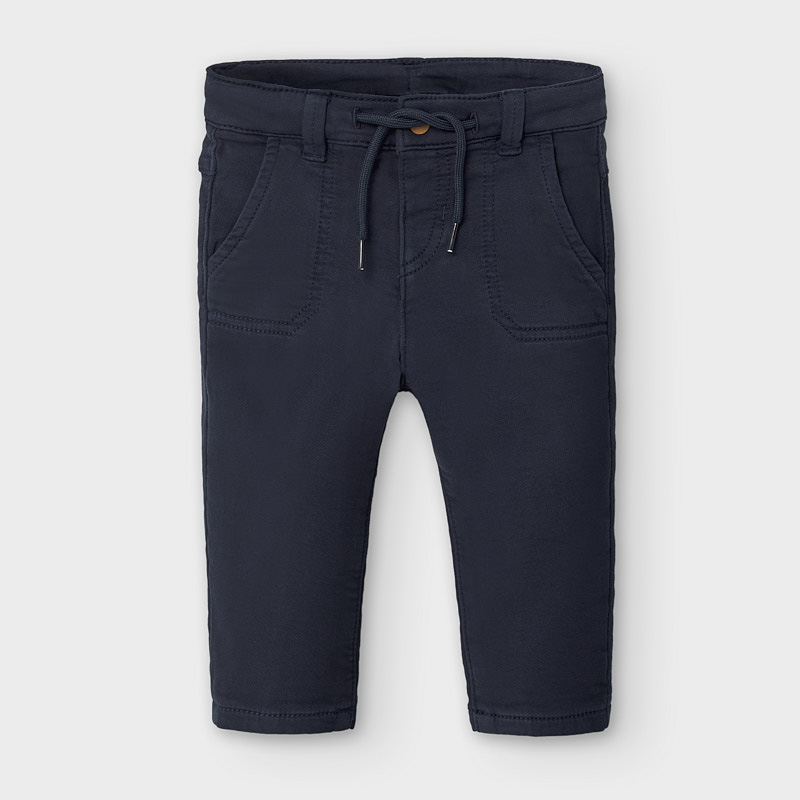 Kalhoty elastické s tkaničkou tmavě modré BABY Mayoral velikost: 86 (18 měsíců)