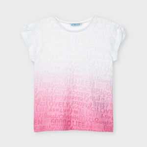 Tričko s krátkým rukávem ombré růžovo-bílé MINI Mayoral velikost: 116