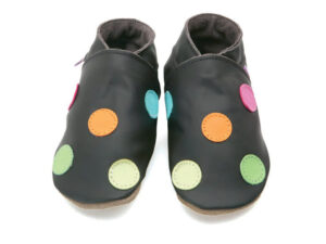 Starchild shoes Kožené capáčky barvené puntíky hnědé STARCHILDSHOES velikost: 0-6 měsíců