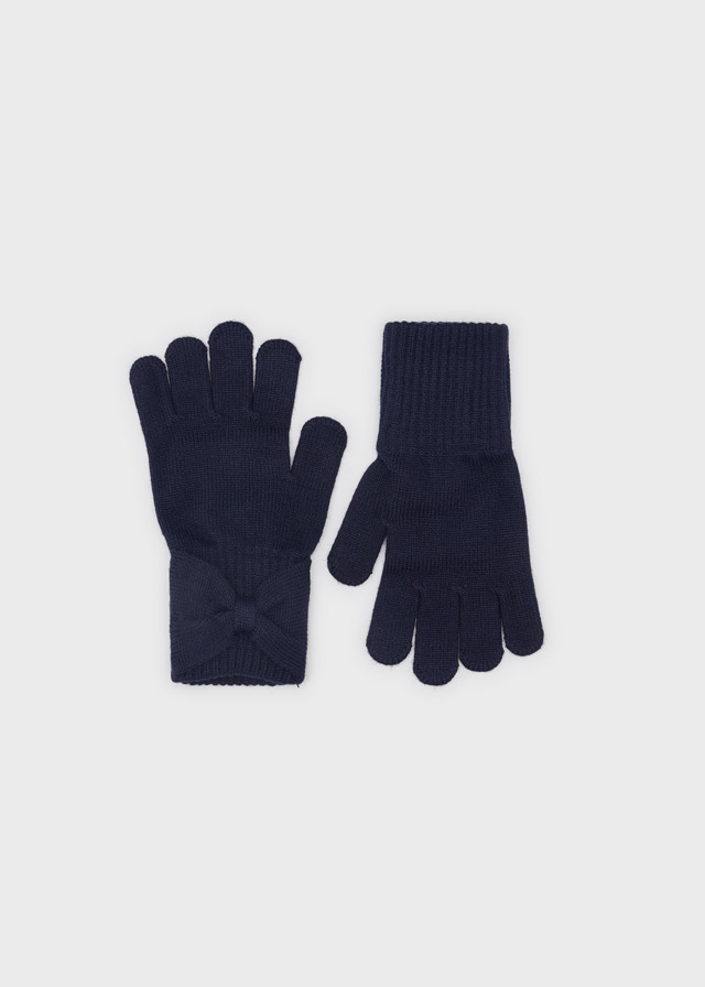 Rukavice pletené s mašličkou tmavě modré MINI Mayoral velikost: 104