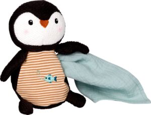 Die Spiegelburg Plyšová hračka s přikrývkou "Penguin" Little Wonder (udržitelná s recyklovaným materiálem a bavlnou z kontrolovaného ekologického pěstování)