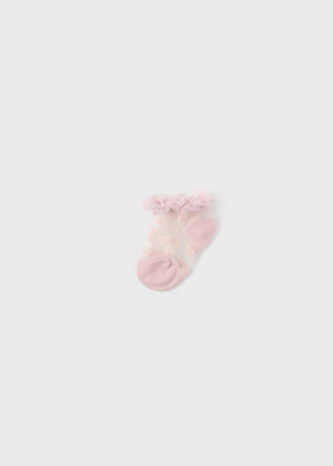 Ponožky s průsvitnou částí srdíčka světle růžové NEWBORN Mayoral velikost: 3 (EU 16)